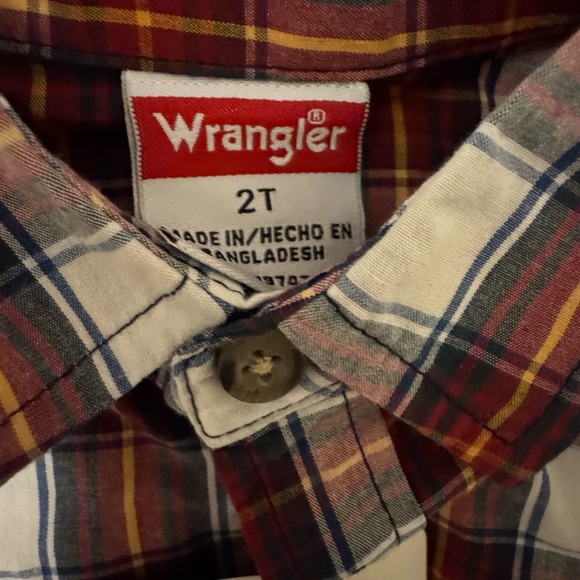 NWT Wrangler Kids Plaid Shirt - Picture 2 of 3